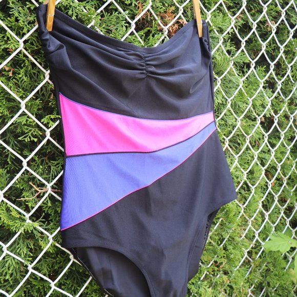 🌏 Vintage 80s one piece bathing suit - Size 16 - Picture 3 of 6